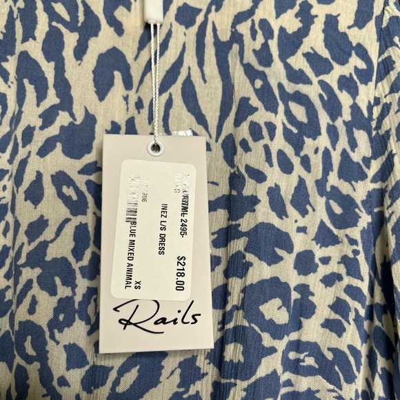 NEW Rails Inez Dress- in Blue Mixed Animal - Picture 8 of 10